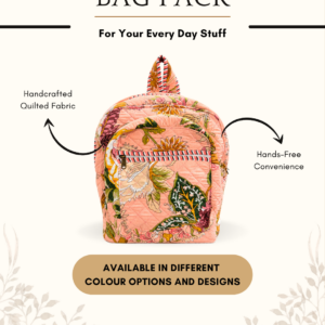 Whitebloom Quilted Backpack – Botanical Floral Print